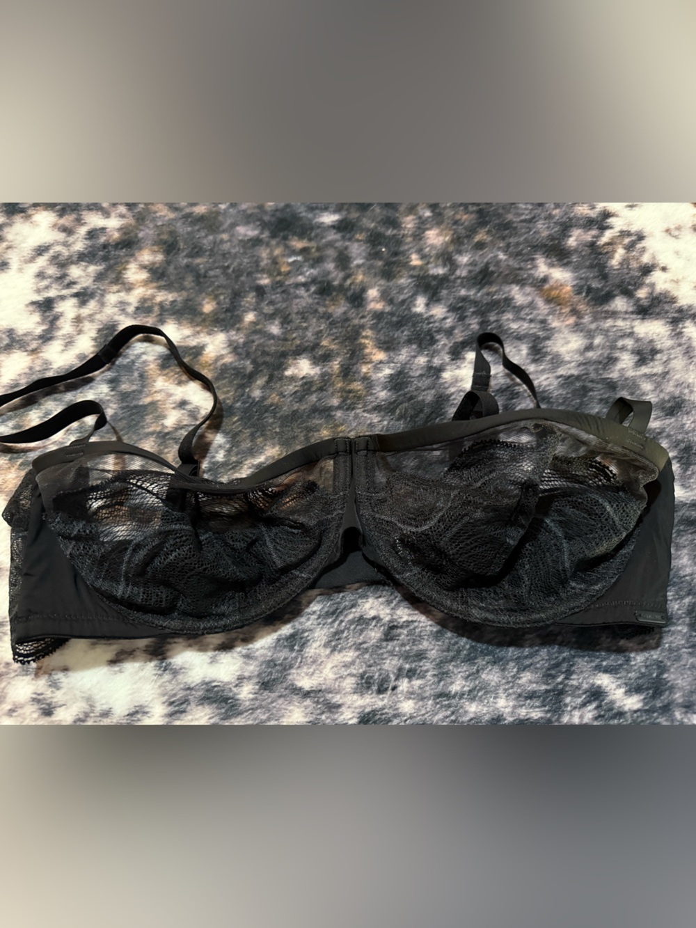 Calvin Klein Black Sheer Lace Underwire Bra